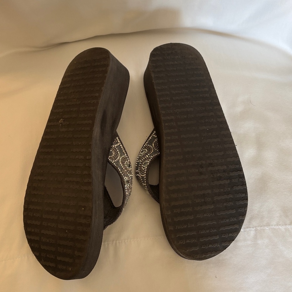 Yellow Box dark grey and Silver Embellished Sandals - Picture 7 of 8